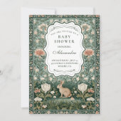 Klassieke boskonijn bloemige babyshower kaart (Voorkant)