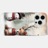 Klassieke bosrijke kerst herten / sneeuwpop Case-Mate iPhone case (Achterkant (horizontaal))