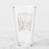 Klassieke bosrijke kerst herten / sneeuwpop glas (Achterkant)