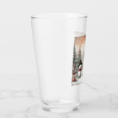 Klassieke bosrijke kerst herten / sneeuwpop glas (Rechts)