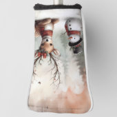Klassieke bosrijke kerst herten / sneeuwpop golfheadcover (Draai 90)