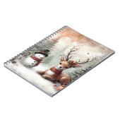Klassieke bosrijke kerst herten / sneeuwpop notitieboek (Linkerzijde)