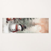 Klassieke bosrijke kerstsneeuwman yogamat (Voorkant (horizontaal))
