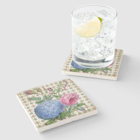 Klassieke Botanicals Stenen Onderzetter (Zijkant)