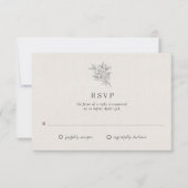 Klassieke botanische beige bruiloft RSVP kaartje (Voorkant)
