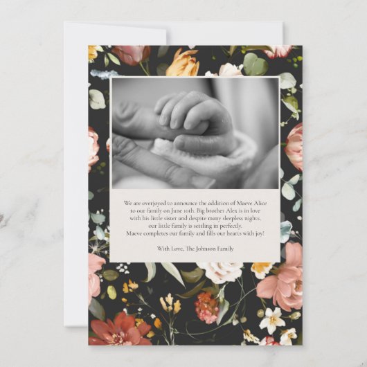 Klassieke botanische berichten over de geboorte va kaart (Achterkant)