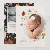 Klassieke botanische berichten over de geboorte va kaart (Voorkant / Achterkant)