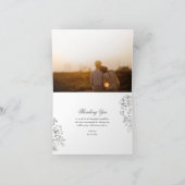 Klassieke Botanische Bloemen Bruiloft Bedankkaart (Binnen)