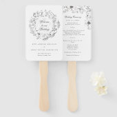 Klassieke Botanische Bloemen Bruiloft Handwaaier (Voorkant en achterkant)