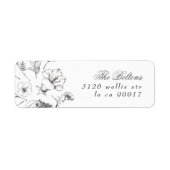 Klassieke Botanische Bloemen Bruiloft Retouradres Etiket (Voorkant)