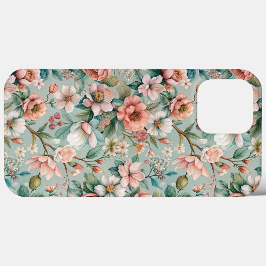 Klassieke botanische bloemen Case-Mate iPhone case (Achterkant (horizontaal))