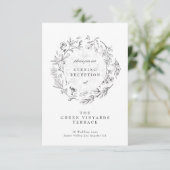 Klassieke Botanische Bloemen Huwelijksreceptie Informatiekaartje (Staand voorkant)