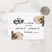 Klassieke Botanische Bloemen RSVP Notitiekaartje (Voorkant / Achterkant in situ)