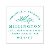 Klassieke Botanische Bruiloft Formele Retouradres Zelfinktende Stempel (Design)