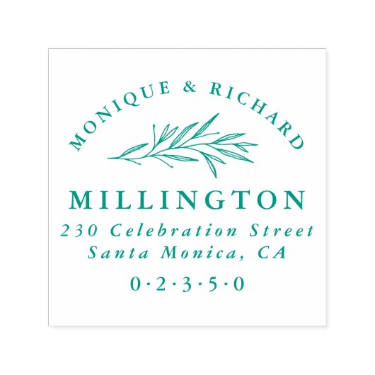 Klassieke Botanische Bruiloft Formele Retouradres Zelfinktende Stempel (Design)