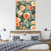 Klassieke botanische elegantie canvas afdruk (Insitu (Slaapkamer))