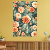 Klassieke botanische elegantie canvas afdruk (Insitu (Woonkamer))