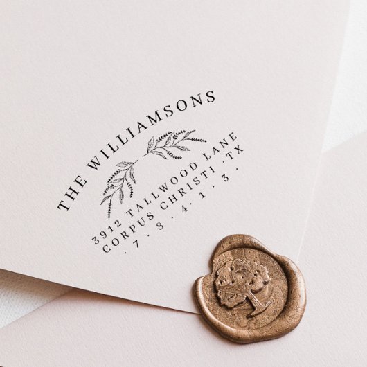 Klassieke Botanische Familienaam Return Address Rubberstempel