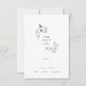 Klassieke botanische Floral Wreath Wedding RSVP Kaartje (Voorkant)