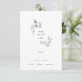 Klassieke botanische Floral Wreath Wedding RSVP Kaartje (Staand voorkant)