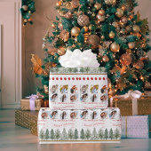 Klassieke Botanische Fotocollage Vrolijk Kerstfees Cadeaupapier