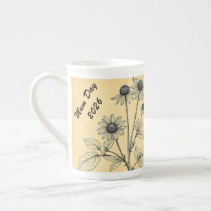Klassieke botanische kruidenthee minimalistisch porselein kop
