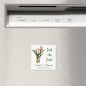 Klassieke botanische kunst roze lelie save the dat magneet (Insitu (Vaatwasser))