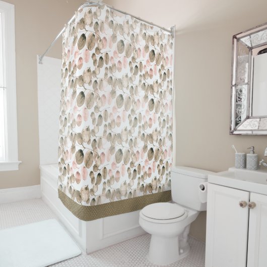 Klassieke Botanische Leafy Waterverf Douchegordijn (In situ)