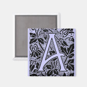 Klassieke Botanische Letter A Monogram Arts & Craf Magneet (Voorkant / Achterkant)