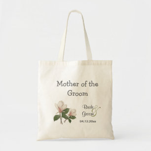 Klassieke botanische magnolia moeder van de bruide tote bag