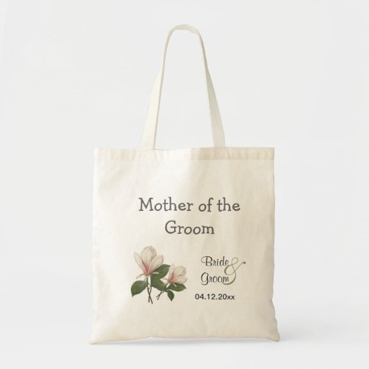 Klassieke botanische magnolia moeder van de bruide tote bag (Voorkant)