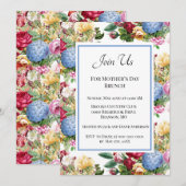 Klassieke botanische Moederdag brunch Kaart (Voorkant / Achterkant)