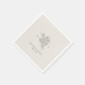 Klassieke botanische monogram bruiloft servet (Hoek)