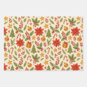 Klassieke Botanische Poinsettia Floral Art Pattern Inpakpapier Vel (Voorkant)