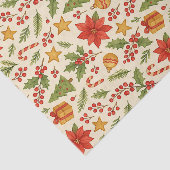 Klassieke Botanische Poinsettia Floral Art Pattern Tissuepapier (Detail)