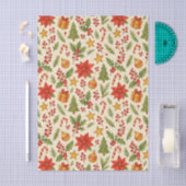 Klassieke Botanische Poinsettia Floral Art Pattern Tissuepapier (Craft)