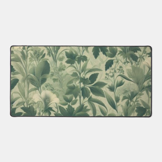 Klassieke botanische print tinten groen bureaumat (Voorkant)