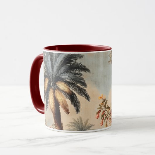 Klassieke botanische scène met palmen mok (Voorkant links)