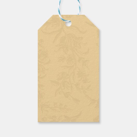 Klassieke BOTANISCHE TEAL GOUD Huwelijksgunst Cadeaulabel (Achterkant)