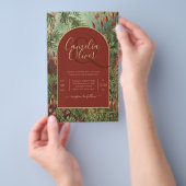 Klassieke Botanische Terracotta Bloemen Boog TROUW Flyer (Hand)