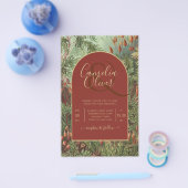 Klassieke Botanische Terracotta Bloemen Boog TROUW Flyer (Enkel)