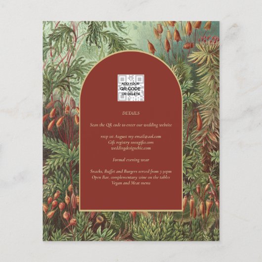 Klassieke Botanische Terracotta Bloemen Boog TROUW Flyer (Achterkant)