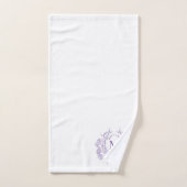 Klassieke Botanische Violet Floral Crest Monogram Bad Handdoek (Handdoek)