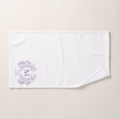 Klassieke Botanische Violet Floral Crest Monogram Bad Handdoek (Handdoek)