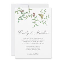 Klassieke Botanische Vlinder Bruiloft Vintage