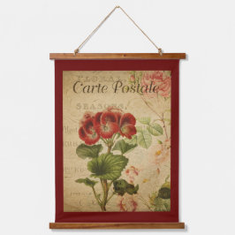 Klassieke Botanische Wandtapijt - Pelargonium Rood Hangend Wandkleed
