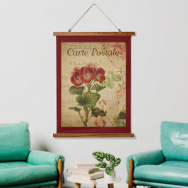 Klassieke Botanische Wandtapijt - Pelargonium Rood Hangend Wandkleed