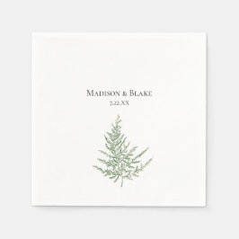 Klassieke botanische Waterverf Fern Wedding Napkin Servet