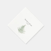 Klassieke botanische Waterverf Fern Wedding Napkin Servet (Hoek)