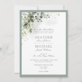 Klassieke botanische Waterverf van groene bloemen Kaart (Voorkant)